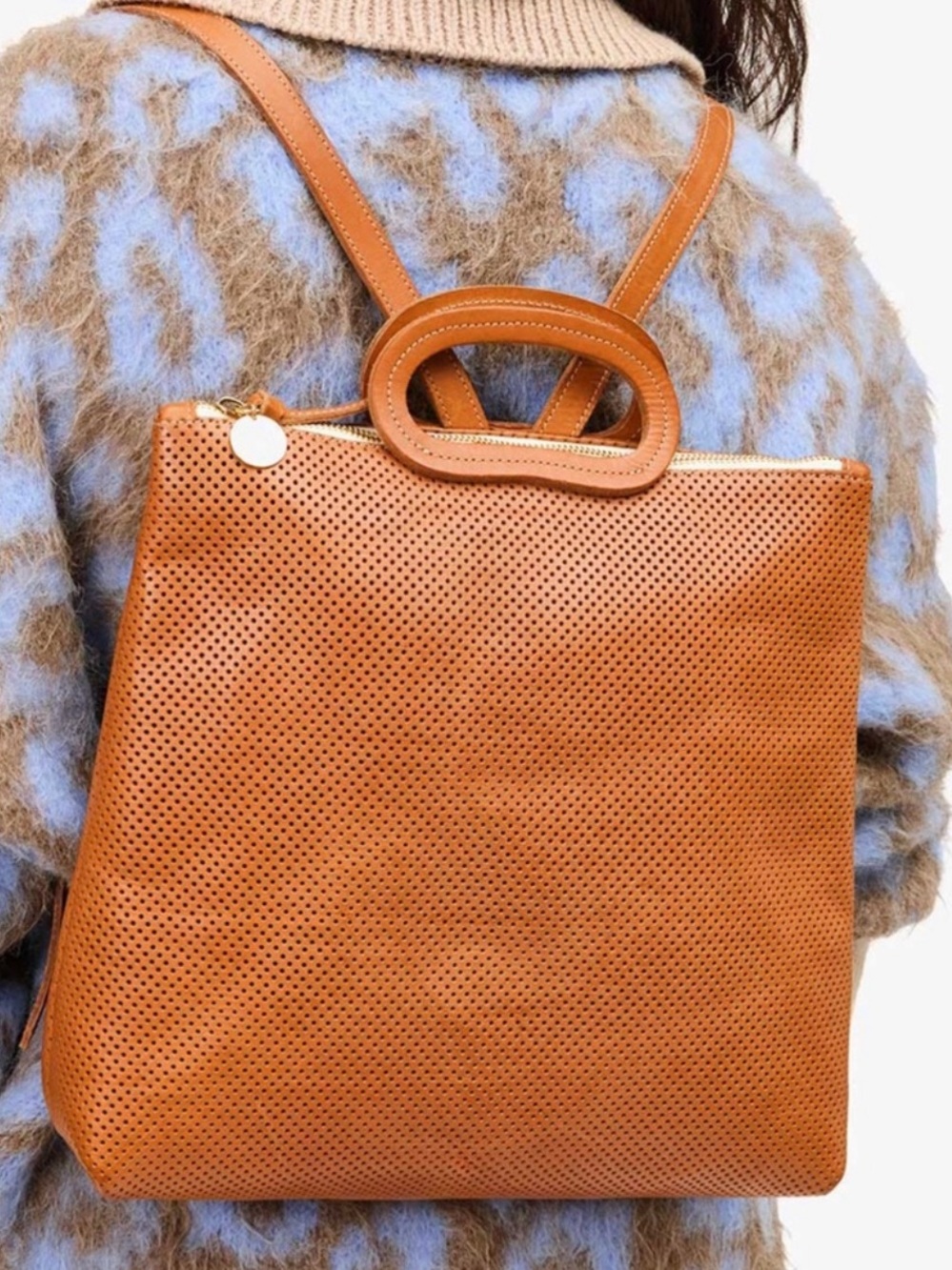 ⭐️Clare V Marcelle backpack in perforated leather⭐️as is